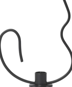 Ferm Living Lys & Lysestager>Valse Candle Holder - Low - Black