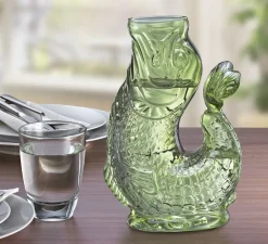 Clearance Vandkaraffel fisk, grøn, glas, NEMO Karafler & Kander
