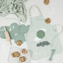 Vandtæt børneforklæde Happy clouds Grøn-Done by Deer Hot