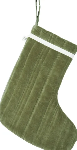 Hot Vari Quilted Christmas Stocking - Velvet - Khaki Julepynt|Julepynt