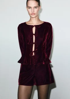 Dame MANGO Shorts>Velvet shorts