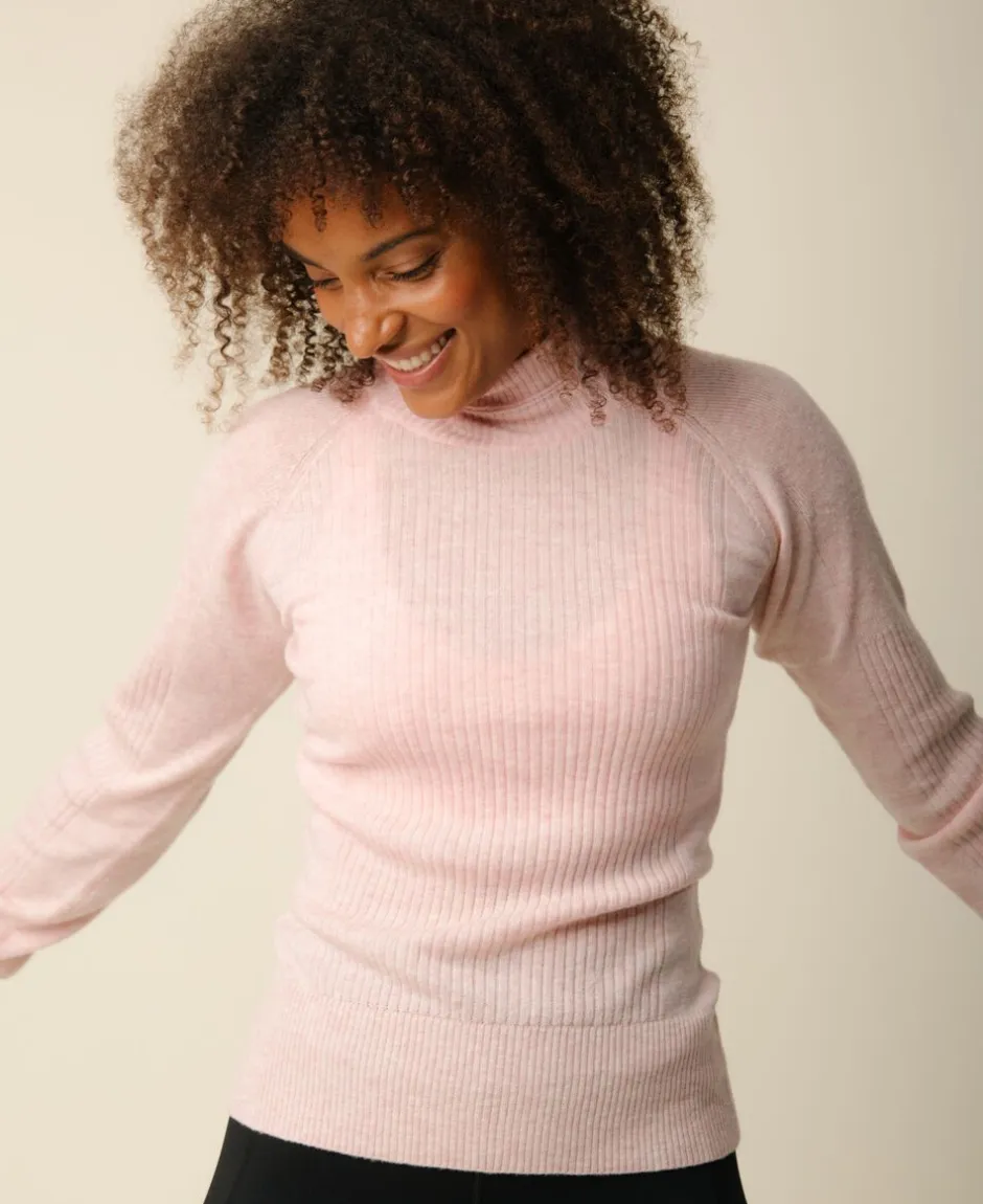 Dame Cartel Copenhagen Cashmere|Strik>Vilda turtleneck cashmere blend sweater - Blush