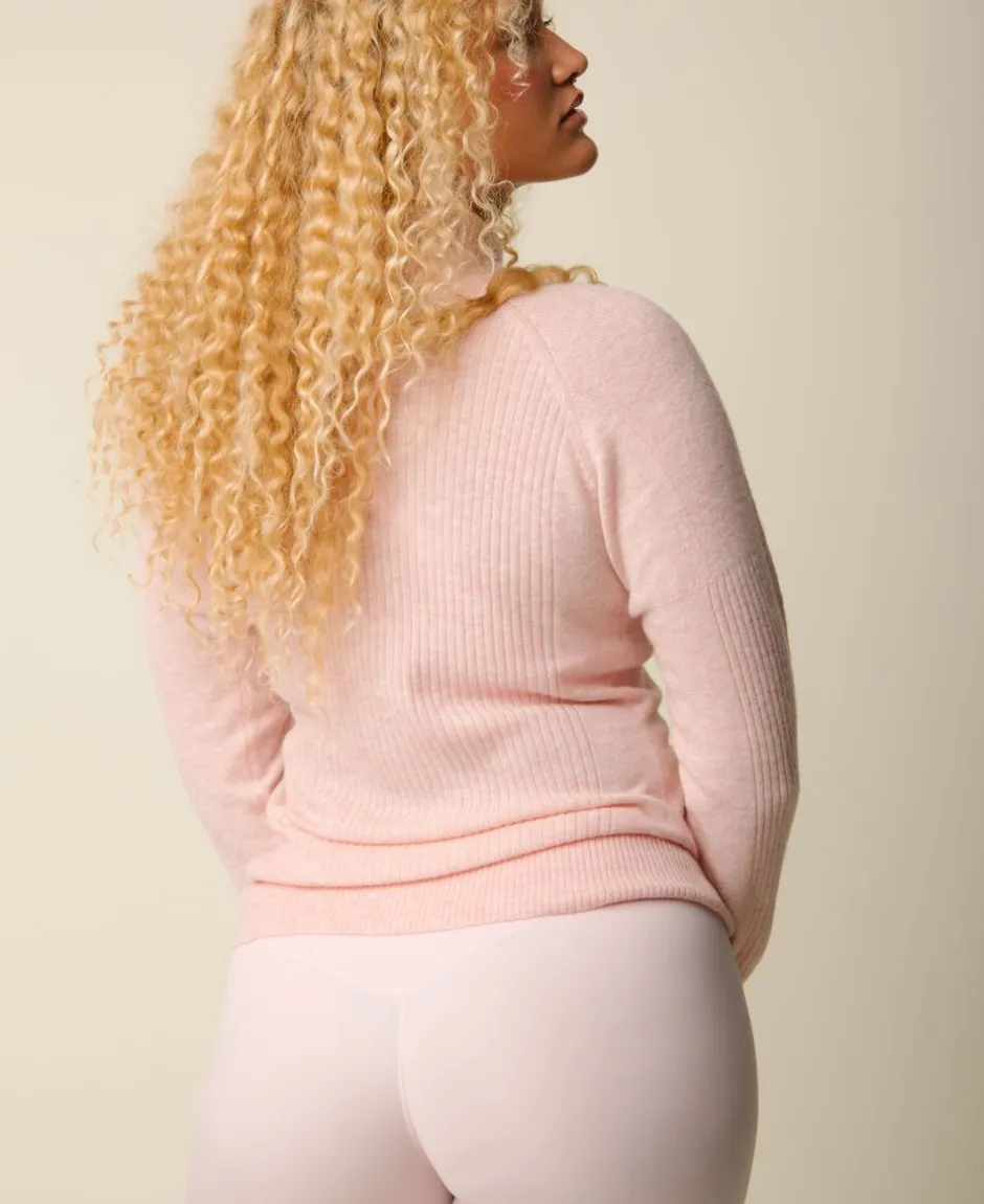 Dame Cartel Copenhagen Cashmere|Strik>Vilda turtleneck cashmere blend sweater - Blush