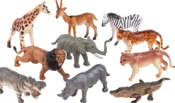 New VILDE DYR I BOX 10 DELE Børn Legetøjsfigurer