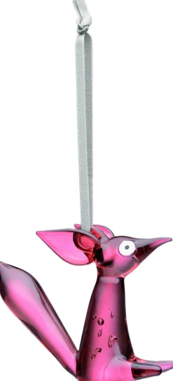 Iittala Juletræspynt>Vulpes orament siddende 80mm kirsebærrød