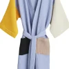 Dame Hay Morgenkåber & Kimonoer>Waffle Bathrobe-Dusty blue multi