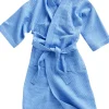 Hot Waffle Bathrobe-Sky blue Dame Morgenkåber & Kimonoer