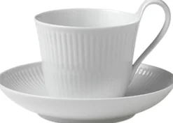 Outlet White Fluted Cup and Saucer 24cl Kopper & Krus