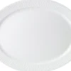 Royal Copenhagen Skåle & Fade>White Fluted Dish Oval 35cm