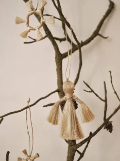 Hot Wing Angels - Set of 2 - Natural Juletræspynt