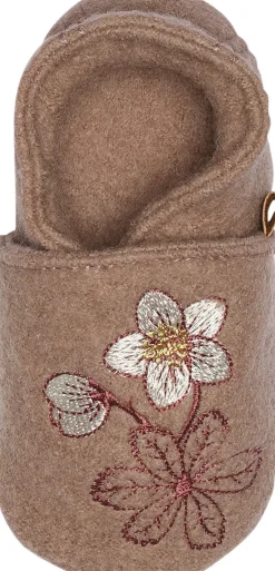 Børn Melton Hjemmesko>Winter rose wool slippers