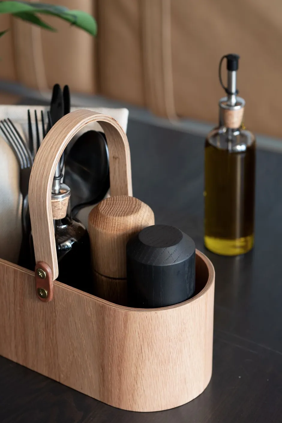 Ekta Living Tilbehør Til Bordet>Wood Tray Caddy, Oak, 12x23x10 cm