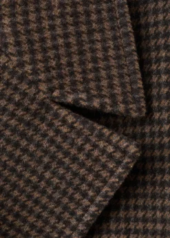 Outlet Wool-blend micro-houndstooth coat Dame Jakker & Frakker