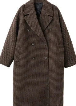 Outlet Wool-blend micro-houndstooth coat Dame Jakker & Frakker