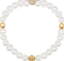 Outlet Wristband with Pearl and Gold Smykker