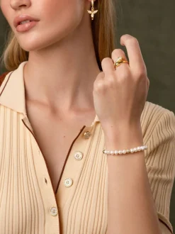 Outlet Wristband with Pearl and Gold Smykker