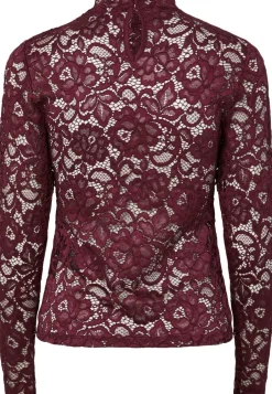 Dame YAS T-Shirts & Toppe>LACEY LS LACE TOP S. NOOS