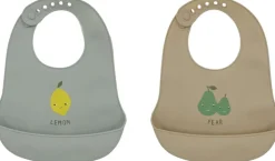 Online Yummy Silikone Hagesmæk - Pakke med 2 Børn Hagesmække